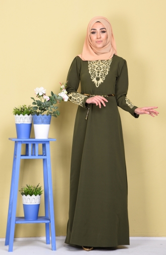 Green Hijab Evening Dress 5022-04