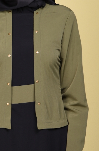 Ceketli Elbise 5497-06 Haki Yeşil