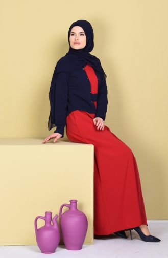Dunkelblau Hijab Kleider 5497-10