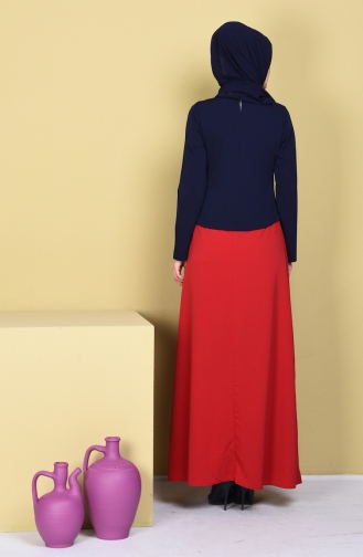 Navy Blue Hijab Dress 5497-10