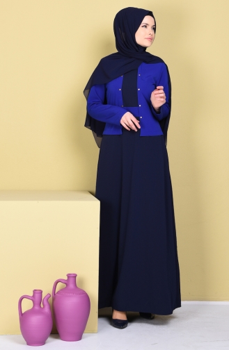 Saxe Hijab Dress 5497-01