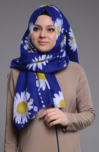 Papatya Desenli Etamin Şal 60019-05 Saks