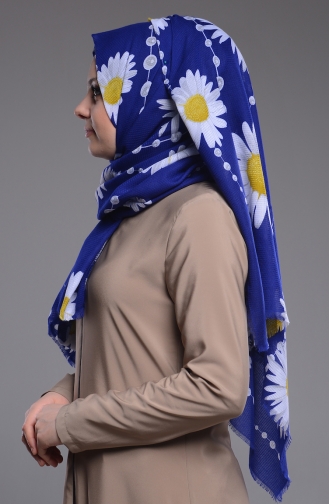 Papatya Desenli Etamin Şal 60019-05 Saks