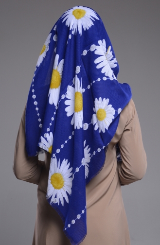Papatya Desenli Etamin Şal 60019-05 Saks