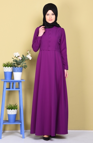 Purple Hijab Evening Dress 5012-04