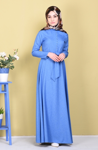 Blue İslamitische Avondjurk 5015-01
