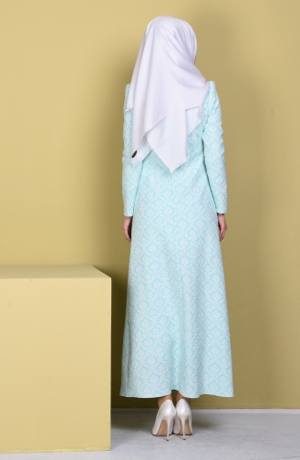 Mint Green Hijab Dress 2753-02
