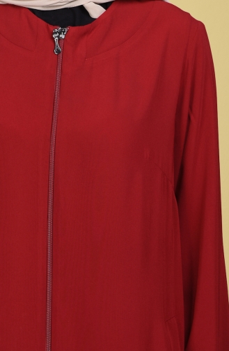 Abaya mit Reißverschluss 1044-09 Weinrot 1044-09