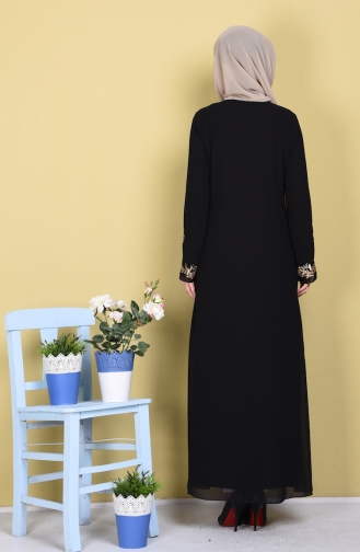 Abaya a Paillette 35755-01 Noir 35755-01