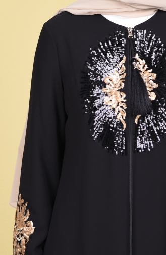 Abaya a Paillette 35755-01 Noir 35755-01