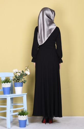 Black Hijab Dress 4143-07
