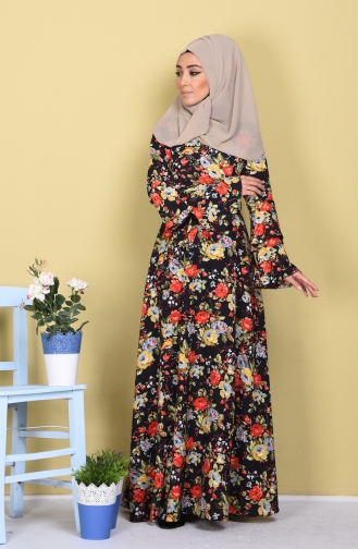 Gelb Hijab Kleider 4045-02