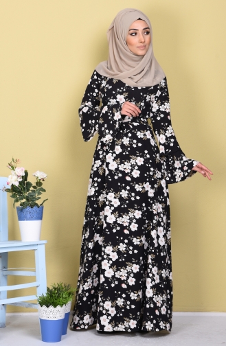 White Hijab Dress 4045-03
