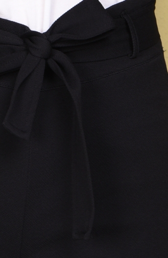 Kemer Detaylı Pantolon 1235-03 Siyah