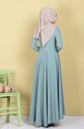 فستان بتصميم غير متماثل الطول 4055-24 لون أخضر فاتح 4055-24