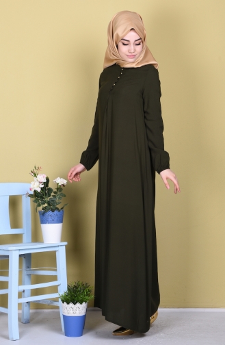 Khaki Hijab Dress 1250-03