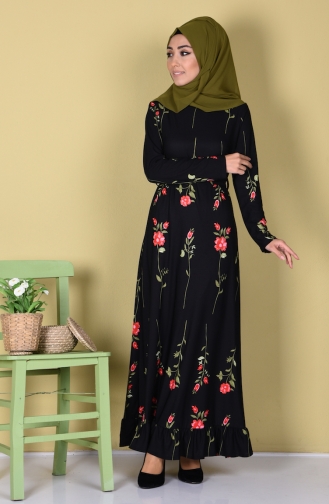 Black Hijab Dress 2089-04