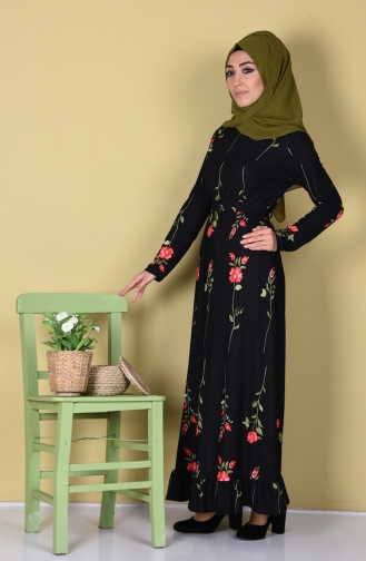Black Hijab Dress 2089-04