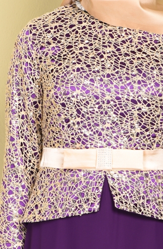 Purple Hijab Evening Dress 55865-08