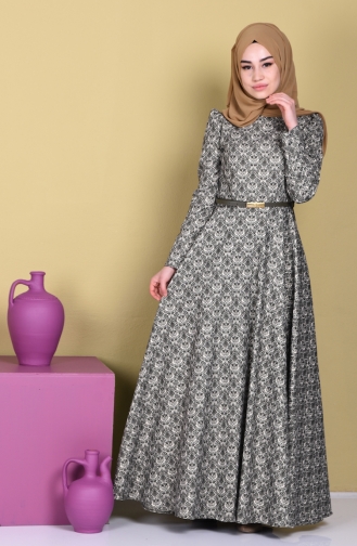 Khaki Hijab-Abendkleider 2756-02