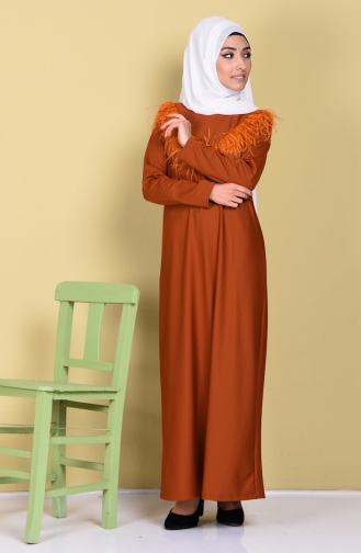 Brick Red Hijab Dress 6220-05