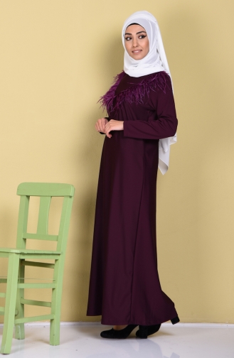 Plum Hijab Dress 6220-04