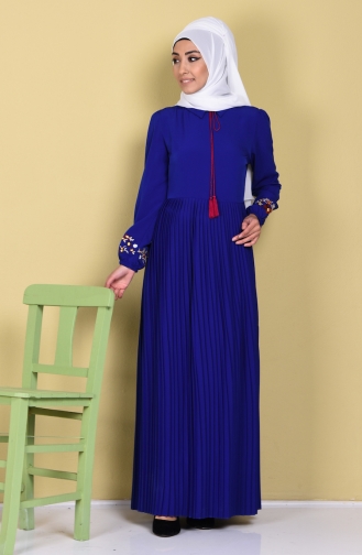 Saks-Blau Hijab Kleider 4029-02