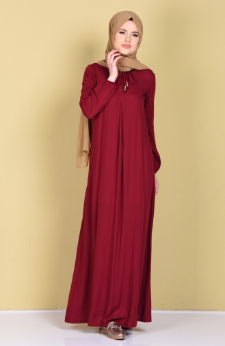 Hellbordeaux Hijab Kleider 1134-20