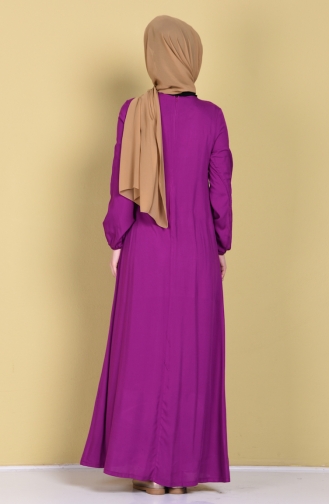 Viskose Kleid mit Schnürer 1134-19 Hell Fuchsia 1134-19