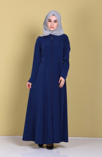 Abaya mit Rundhalsausschnitt 1061A-03 Dunkel Blau 1061A-03