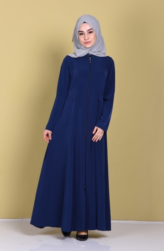 Abaya mit Rundhalsausschnitt 1061A-03 Dunkel Blau 1061A-03