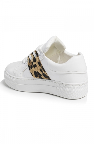 Sneakers Ayakkabı 7001-06 Beyaz Leopar