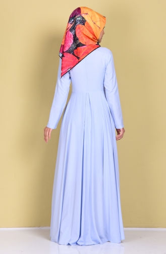 Ice Blue Hijab Dress 4122A-05