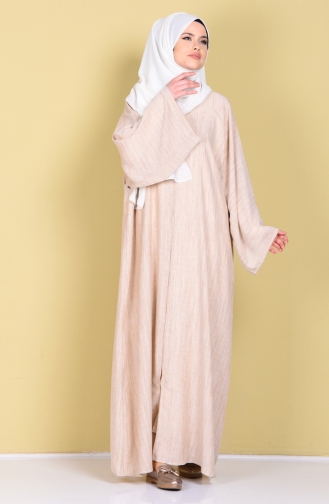 Amber Keten Abaya 2900-01 Bej