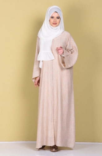 Amber Keten Abaya 2900-01 Bej