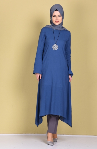 Tunique avec Collier 2764-09 İndigo 2764-09