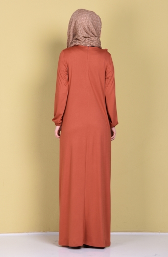Fırfırlı Elbise 1237-06 Kiremit