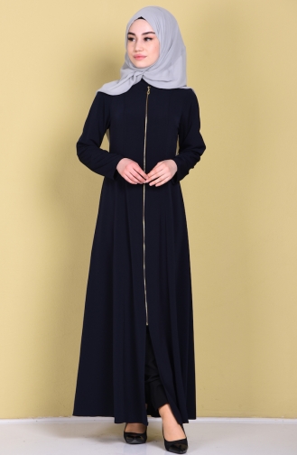 Abaya mit Rundhalsausschnitt 1061A-02 Dunkelblau 1061A-02