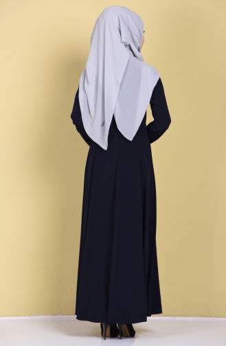 Abaya mit Rundhalsausschnitt 1061A-02 Dunkelblau 1061A-02