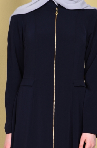 Abaya mit Rundhalsausschnitt 1061A-02 Dunkelblau 1061A-02