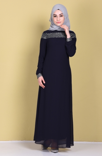 فستان شيفون بتفاصيل لامعة 99015-05