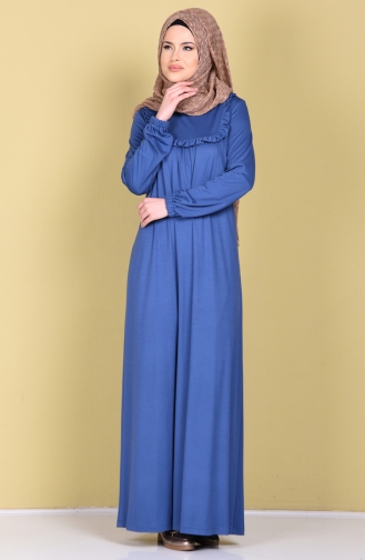 Blau Hijab Kleider 1237-04
