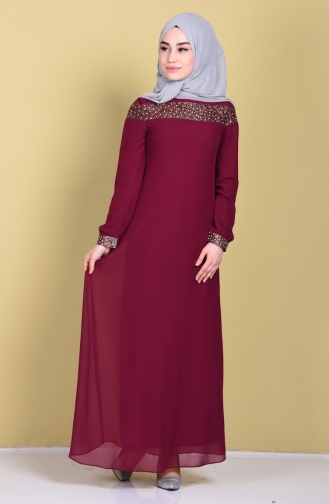 فستان ارجواني داكن 99015-03