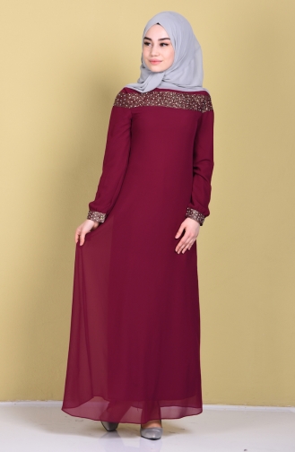 Plum Hijab Dress 99015-03