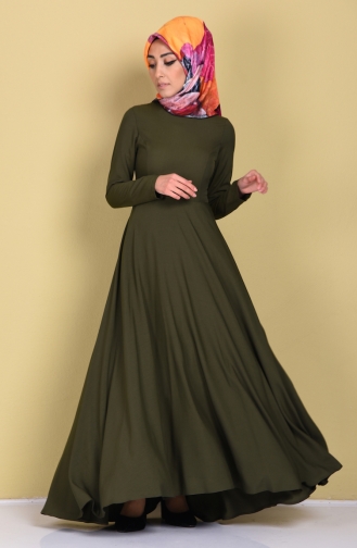 Grün Hijab Kleider 4122A-02