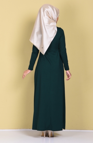 Smaragdgrün Hijab Kleider 2055-06