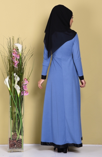 Kolye Detaylı Elbise 2010-16 Açık Mavi