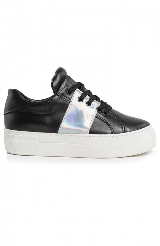 Sneakers Ayakkabı 7001-07 Siyah Gümüş