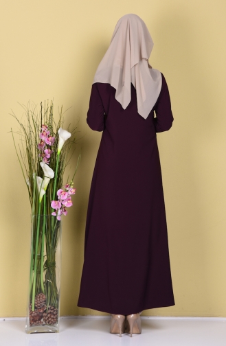 Abaya a Fermeture 2098-10 Cerise 2098-10