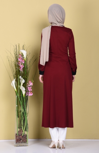 Dark Claret Red Abaya 2966-01